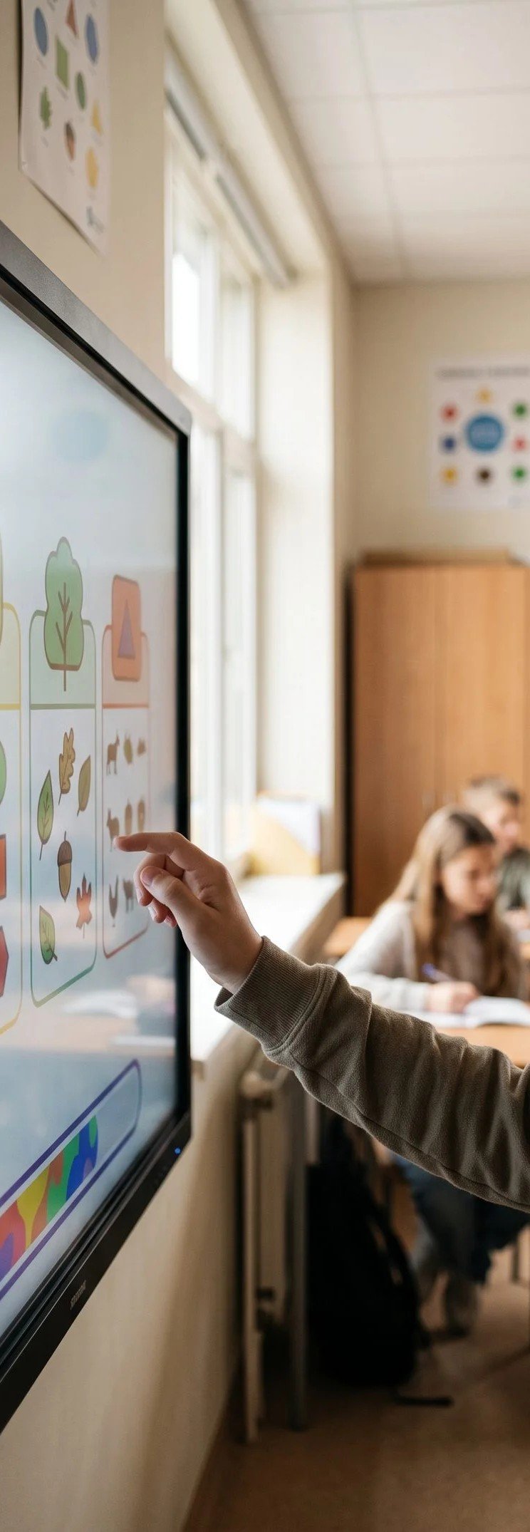 Monitor interaktywny w sali edukacyjnej — NextAV