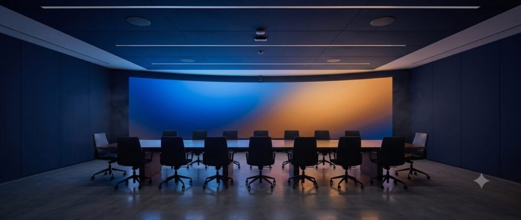 Sala konferencyjna z wielkoformatowym ekranem — NextAV